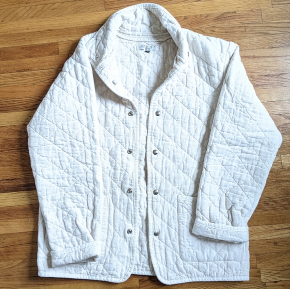 utility canvas quilted snap jacket